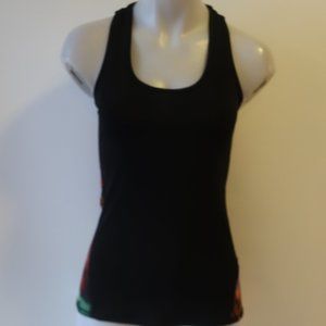 Womens Prism Sport Black/Multi Color Print Design Active Tank Sz XS *